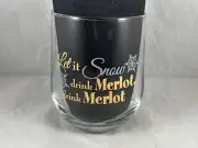 Let It Snow Drink Merlot Snowflake Christmas Holiday Stemless Wine Glass