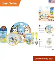 Durable Bluey Kids Tableware - Dishwasher Safe Melamine Dinner Set, Gift-Ready