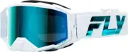 Fly Zone Elite Goggles (OSFA, White/Teal / Blue Teal Mirror Sky Blue Lens)