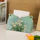 Leather Napkin Holder Van Gogh Paper Towel Box Creative Tissue Case Home