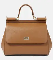 [Dolce & Gabbana] Dolce & Gabbana Sicily Medium leather shoulder bag One Size brown
