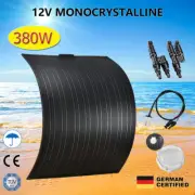 380W 12V Flexible Solar Panel Kit Mono Waterproof Home Caravan Camping Charger
