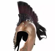 Medieval Knight Troy Trojan Spike Armor Helmet With Plume