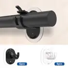 6Pcs No Drill Curtain Rod Brackets Self Adhesive Curtain Rod Holders ToASX