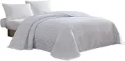 Beatrice Home Fashions Channel Chenille Bedspread, King, White