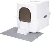 Cat Litter Box with Lid, Fully Enclosed Splash-Proof Litter Box,Top Entry Cat Li