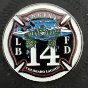 Long Beach California Fire Department Engine 14 Challenge Coin Colorado Lagoon