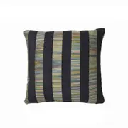 Ujjain Stripe Filled Cushion - Black