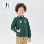 GAP 男幼童裝 GAP X DISNEY迪士尼聯名 棒球領外套-綠色(431422)