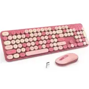 Wireless Keyboard And Mouse Silent Keyboard Mouse Combo Fullsized Colorful Typew