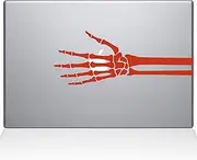 The Decal Guru 2086-MAC-13A-P Skeleton Hand X-ray Decal Vinyl Sticker, 13" MacBook Air, Orange