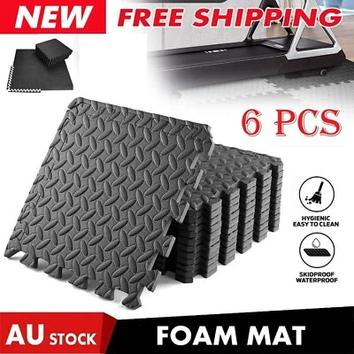 6PCS EVA Foam Mat Interlocking Heavy Duty Puzzle Gym Flooring Floor Mat Tiles AU