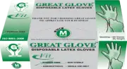 GREAT GLOVE Latex Disposable Powder-Free FIT General Propose 100pcs/ box, Medium