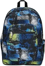 [Seven] Freethink School Backpack, Blue Yellow, Boy, Double Compartment Backpack with USB Support, PC or Tablet Pocket and Bottle Pocket, Medium and Upper Backpack, Child Boy, blue, One Size
