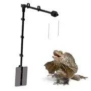 Reptile Lamp Stand, Light Holder with Adjustable Height 9.5" to 13.4", Sticky