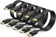 DisplayPort Cable 6ft, 4K DisplayPort to DisplayPort (DP to DP) Male to Male Cable Supports 4K@60Hz, 2K@165Hz, 2K@144Hz for Gaming Monitor, Graphics Card, TV, PC, Laptop, 5Pack