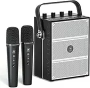 WinBridge 100W Powerful Voice Amplifier with 2 Wireless Microphones, Big Pro Sound Portable Speaker with Microphone, Bluetooth Speaker PA System Karaoke Machine Support BT/USB/TF Card/Aux/Guitar S99