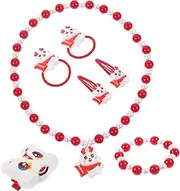 ORFOFE Dress up Jewelry Kit for Kids Little Girls Necklace and Bracelet Set Hair Accessories
