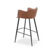 Andorra Bar Stool Vintage Tan Seat - 65cm Seat Height Counter Kitchen Stool