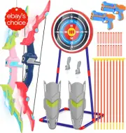Bow and Arrow Set for Kids 2-Pack LED Archery Toy with 10 Suction Cup Arrows