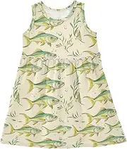 [Caihoyu] Girl Sleeveless Dresses Toddler Kids Swing Casual Spring Dresses Birthday Gift, Multicolor14, 3 Years