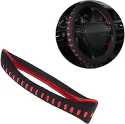 SUPVOX PVC Car Steering Wheel Cover Red Universal Fit Comfortable Easy to Install Enhance Your Vehicle's Appearance