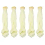 20cm Doll Hair Wefts, 5Pcs Long Curly Hair Doll Wigs, White