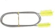 Less Steel Flexible Hose Cleaning Brush Less Steel Filter Pump Spring Brush Double Ended Brush for Aquarium Rube Cleaning Home Kitchen Use (黄色)