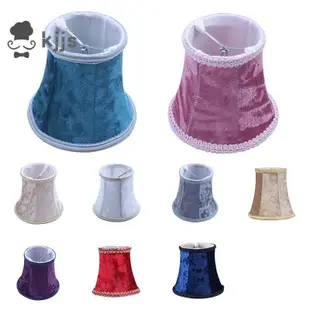 燈罩上的織物夾,e14 現代歐式壁燈手工燈罩,水晶燈,蠟燭燈,帶藍色法蘭絨裝飾的檯燈(深紫色)