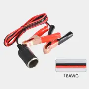 Car Alligator Clips Cigarette Lighter Adapter Extension Cable 12-24V Universal