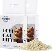 Tofu Cat Litter 11.2LB(5.6lb×2bag) Clumping, 100% Natrual Raw Materials, Clumping,Flushable,Ultra Absorbent and Fast Drying,Solubility in Water,Really Dust-Free,Less Scattering