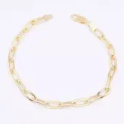 5.5mm Paperclip Link Chain Anklet 14K Yellow Gold-Plated Sterling Silver 925