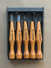 Mikisyo Power Grip Gouge Chisel Wood Carving Tool Kit 5pcs Set Japan 193005