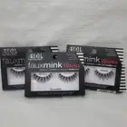 LOT OF 3 Ardell Faux Mink Black False Lashes w/ Invisiband, Wispies
