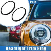 Pair Front Side Headlight Trim Ring for BMW Mini F55 F56 F57 2014-2021 Black (for: Mini)