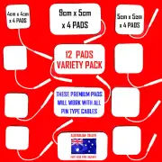 Dr Ho's compatible ELECTRODE TENS EMS PADS - 12 PREMIUM PADS VARIETY PACK ⭐⭐⭐⭐⭐