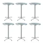 Set of 6 Outdoor Bar Table Aluminium Round 70 110CM Patio Furniture Garden 110X6