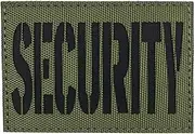 uuKen Reflective Security Forces Patch 3x2 inches for Private Security Guard Tactical Vest Uniforms Caps Hats with Hook and Loop（RF OD Green and Black,XS 3"×2")