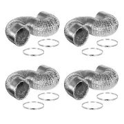 4-Pack 8 Inch Flex Air Al Ducting 25 Feet Non-Insulated Dryer Vent Hose