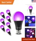 Black Light Bulbs 9W 8 Pack A19 E26 LED Blacklight Bulb 385-400nm UVA Black L...