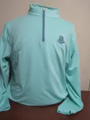 Peter Millar Perth Mens Large Seaglass 1/4 Zip Golf pullover NEW NWT Riviera