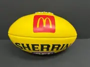 AFL SHERRIN MCDONALDS REPLICA TRAINING LEATHER FOOTBALL - Maccas Premiers MCG