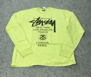Stussy World Tour LS Tee Mens XL Tea Long Sleeve NWT