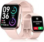 Smart Watch for Women, Smart Watch (Answer/Make Call),1.8" Full Touch Alexa Built-in Fitness Watch with Heart Rate/Blood Oxygen/Sleep/Stress Monitor, IP68 Waterproof Smartwatch for Android iOS