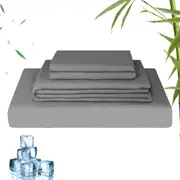 LINENOVA 2000TC Hiqh Quality Bamboo Blend Sheet Set - Dark Grey - Size Queen