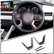 Carbon Fiber Steering Wheel Cover Trim Accessories For Mitsubishi Outlander 2022