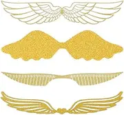 12 Hollowed Wings Cupcake Toppers for Harry Potter Wizard Golden Snitch Party D
