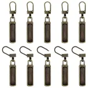 Zipper Pull Replacement, 10 Pcs Metal Zipper Pull Detachable Zipper Pull Tab