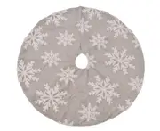 C27 120CM Gray Jacquard Snowflake Tree Skirt Christmas Party New Year Decoration Plush Snowflake Tree Skirt