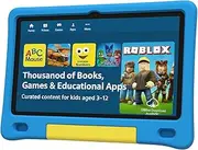 NOBKLEN 10.1 Inch Kids Tablet with Shockproof Case | Android 14, 64GB+8GB RAM, 12H Battery | Parental Control, Google Kids Space & Preloaded Educational Apps | WiFi 6, HD Display, Ages 3-12